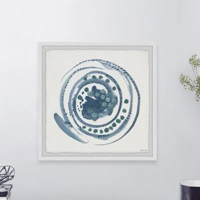 Marmont Hill 'swirl Of Blue' - Picture Frame Painting Print On Paper In Blue;green