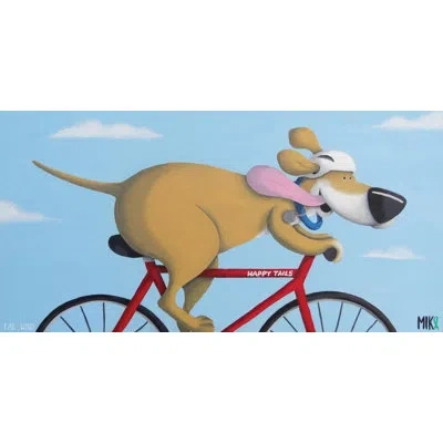 Marmont Hill 'tail Wind' By Mike Taylor Painting Print On Wrapped Canvas In Blue;red;mustard