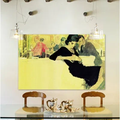 Marmont Hill 'take A Chance' Print On Wrapped Canvas In Black;yellow