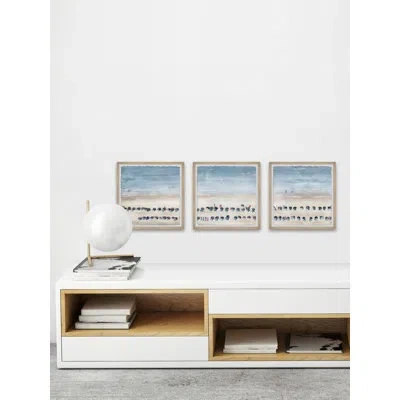 Marmont Hill Take The Plunge By  - 3 Piece Picture Frame Print Set In Blue;brown;white;gray;red
