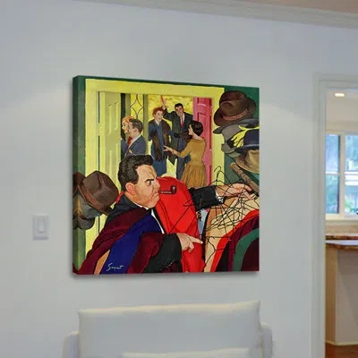 Marmont Hill Tangled Coat Hangers By Richard Sargent Painting Print On Wrapped Canvas In Blue;yellow