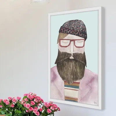 Marmont Hill 'the Bearded Man' Framed Painting Print In Blue;brown;purple