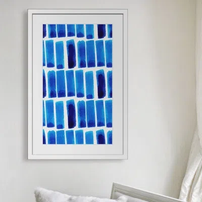 Marmont Hill 'the Blue Edge' Framed Painting Print In Blue;white