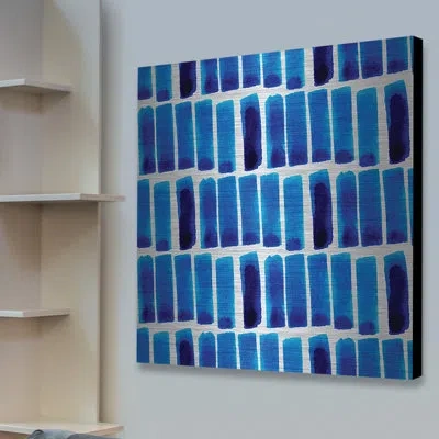 Marmont Hill 'the Blue Edge' Painting Print On Brushed Aluminum In Blue;white