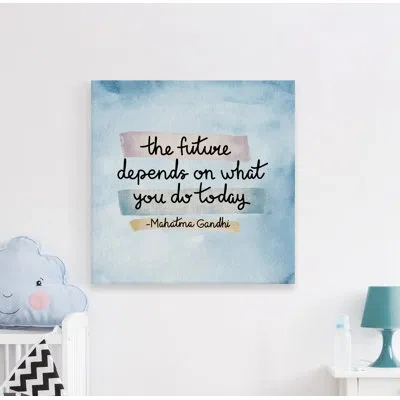 Marmont Hill 'the Future Depends On You Ii' Print On Wrapped Canvas In Blue
