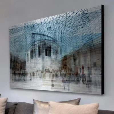 Marmont Hill "the History Junction" Print On Metal In Blue;white
