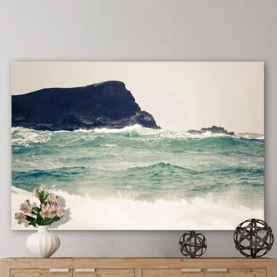 Marmont Hill 'the Sea Was Angry That Day' By Morgan J Hartley Painting Print On Wrapped Canvas In Black;white;green