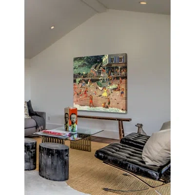 Marmont Hill Thunderstorm At The Shore By Ben Kimberly Prins Painting Print On Wrapped Canvas In Brown;green