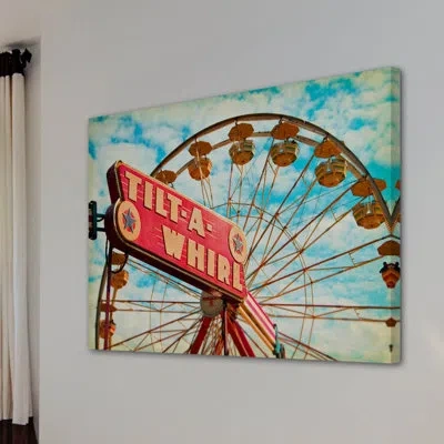 Marmont Hill 'tilt A Whirl' By Sylvia Cook Painting Print On Wrapped Canvas In Blue;red