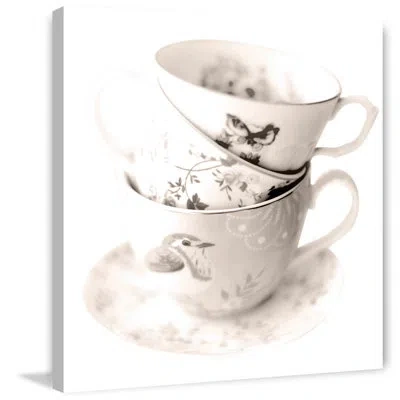 Marmont Hill 'time For Tea' Painting Print On Wrapped Canvas In Black;brown;white