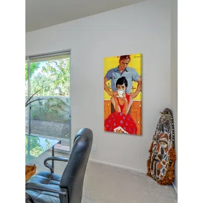 Marmont Hill Too Late To Make Up Painting Print On Wrapped Canvas In Red;yellow