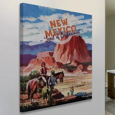 Marmont Hill 'travel New Mexico' Painting Print On Wrapped Canvas In Blue;brown