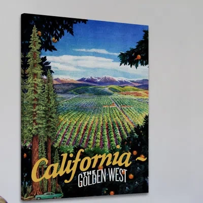 Marmont Hill 'travel Poster California' Painting Print On Wrapped Canvas In Blue;black;green