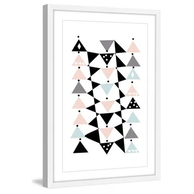 Marmont Hill 'triangle Dance' By Katarina Snygg Framed Print In Blue;black;gray