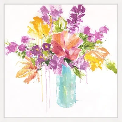 Marmont Hill "tropical Blooms" By Julie Joy Framed Print In Green;orange;purple