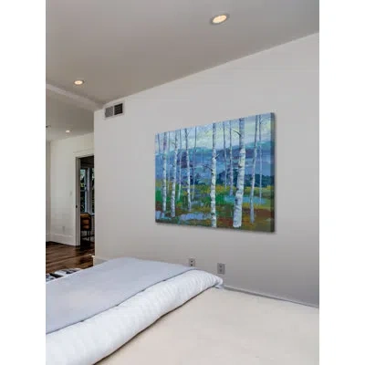 Marmont Hill Twilight Grove I By Julie Joy - Wrapped Canvas Print In Blue;green;gray