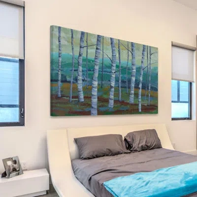 Marmont Hill 'twilight Grove Ii' By Julie Joy Painting Print On Wrapped Canvas In Blue;brown;green