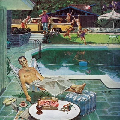 Marmont Hill Unwelcome Pool Guests By Thornton Utz Painting Print On Wrapped Canvas In Green