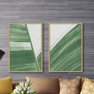 Marmont Hill 'ventura Diptych' Picture Frame Painting Print On Paper In Natural Framed