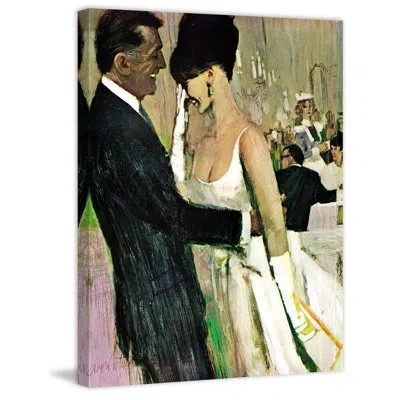 Marmont Hill Vintage Fashion Masquerade Print On Wrapped Canvas In Black;beige