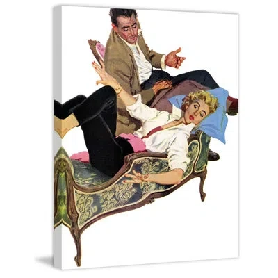 Marmont Hill Vintage Fashion Shackles For The Groom Print On Wrapped Canvas In Black;brown