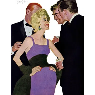 Marmont Hill Vintage Fashion The Delectable Deceiver Print On Wrapped Canvas In Black;purple