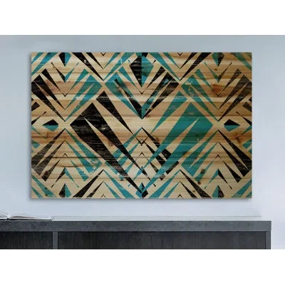 Marmont Hill 'visions Of Teeth' Print On Wood In Blue;black;brown