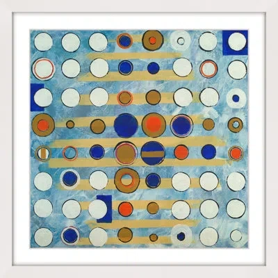 Marmont Hill 'visual Distractions' Framed Painting Print In Blue;brown;beige