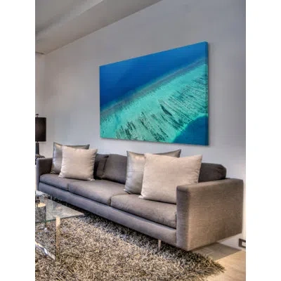 Marmont Hill 'water Layers' - Wrapped Canvas Photographic Print In Blue