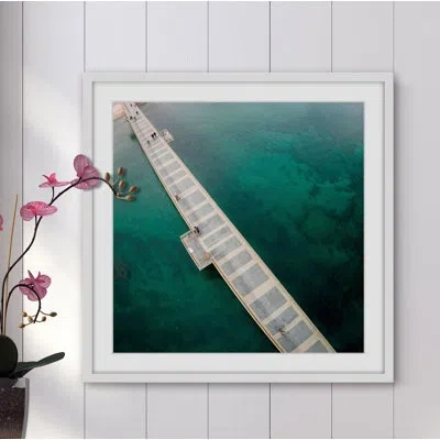 Marmont Hill 'water Walk' Framed Print In Blue;brown;white