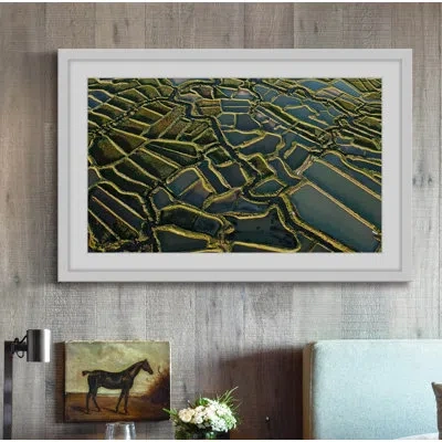 Marmont Hill 'waterways' Framed Painting Print In Green;gray