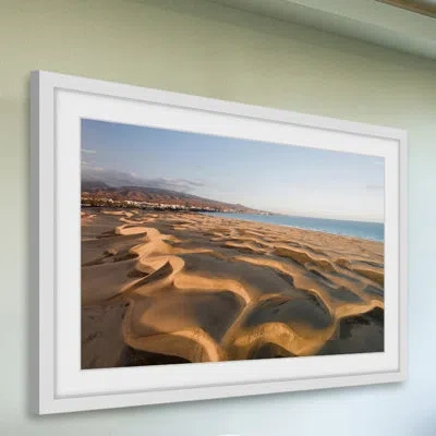 Marmont Hill 'waves In The Sand' Framed Print In Beige;pink