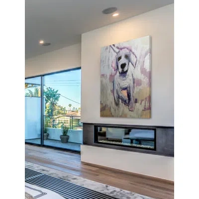 Marmont Hill 'welcome Home' Framed Painting Print On Wrapped Canvas In Gray;beige;purple