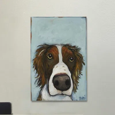 Marmont Hill 'what?' By Tori Campisi Painting Print On Wrapped Canvas In Blue;brown