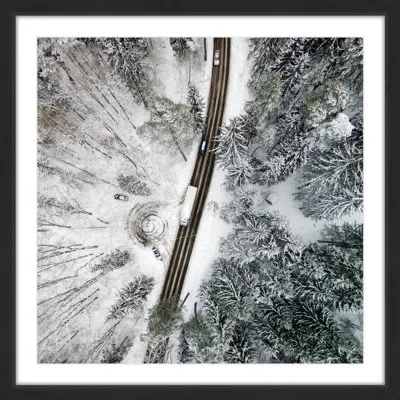 Marmont Hill 'white Terrain' Framed Photographic Print In White;gray
