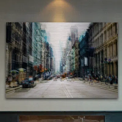 Marmont Hill "wide Avenue" Print On Metal In Brown;gray