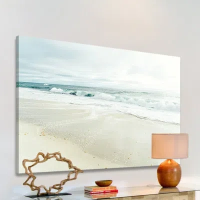 Marmont Hill 'wind And Sea' By Morgan J Hartley Painting Print On Wrapped Canvas In Blue;sand;blue;sand