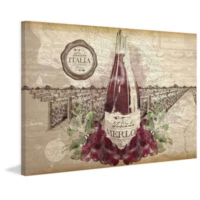 Marmont Hill 'wine 2' Painting Print On Wrapped Canvas In Brown;purple