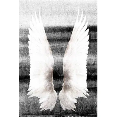 Marmont Hill Wings On My Back - Wrapped Canvas Print In Gray;beige