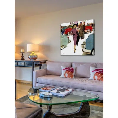 Marmont Hill Woman In Showroom? By M. Coburn Whitmore Painting Print On Wrapped Canvas In Red;pink