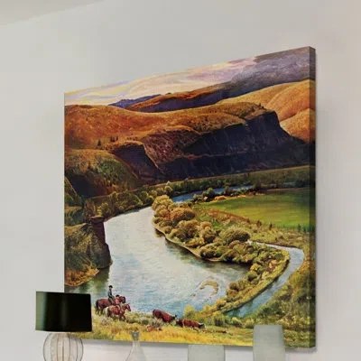 Marmont Hill 'yakima River' Painting Print On Wrapped Canvas In Brown;green;orange