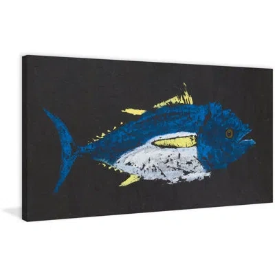 Marmont Hill 'yellowfin Tuna' By Warren Sellers Painting Print On Wrapped Canvas In Blue;black