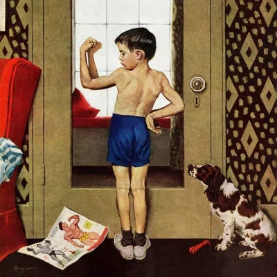 Marmont Hill Young Charles Atlas By George Hughes Painting Print On Wrapped Canvas In Brown