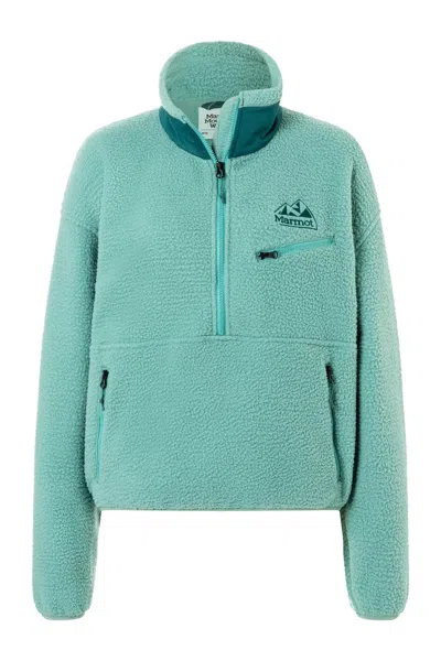 Marmot '94 E. C.o. Fleece Jacket Womens Blue Agave Half Zip Pockets Fts357