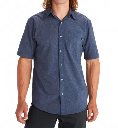 Marmot Aerobora Short Sleeve Shirt In Navy In Blue