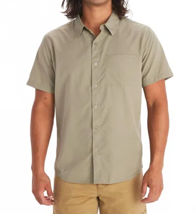 Marmot Aerobora Short Sleeve Shirt In Vetiver In Gray