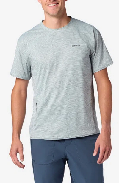 Marmot Airexchange Solarshield Upf Crewneck T-shirt In Blue
