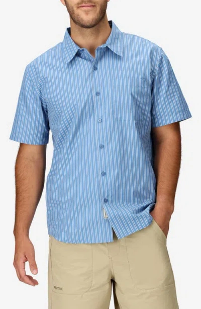 Marmot Airexchange Upf Short Sleeve Button-up Shirt In Gray