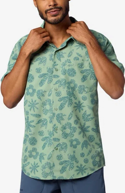 Marmot Airexchange Upf Short Sleeve Button-up Shirt In Blue