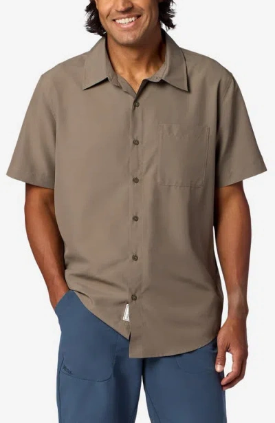 Marmot Airexchange Upf Short Sleeve Button-up Shirt In Brown
